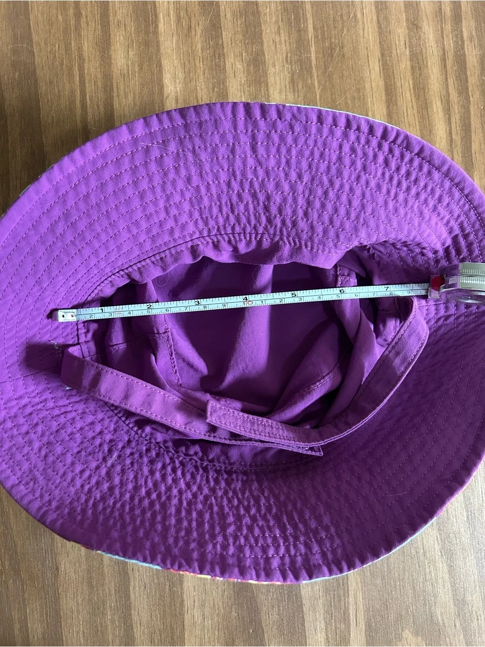 Patagonia Baby Reversible Aqua Bucket Hat with Pink & Orange Floral Print